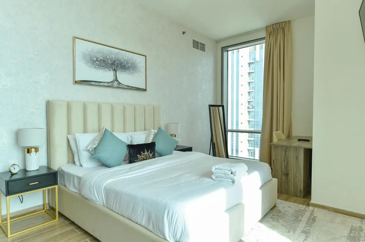 公寓 Luxury Escapes - View Of Canal & Burj Khalifa 1Br Large Premium Apt - Amna Tower 迪拜
